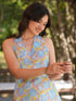 Blue Pure Cotton Floral Printed Straight Co-ord Set